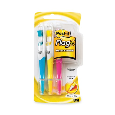 Post-It Hilighter, Flag, Assorted, PK3 689HL3